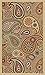 NEW Multi Paisley Design Rubber backed durable Area Rug Carpet - Ivory - 5x7