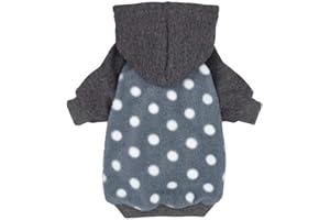 Fitwarm Polka Dot Pet Clothes Dog Hoodie Sweatshirts Pullover Cat Jackets Fleece Grey Small