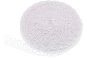 ATRBB 25 Yards White Lace Trim Roll Patterns Lace Ribbon for Sewing Making,Gift Wrapping and Bridal Wedding Decorations (Style 4)