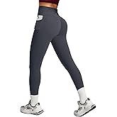 Heathyoga Scrunch Butt Lifting Leggings with Pockets for Women Tummy Control Compression Leggings No Front Seam Yoga Pants