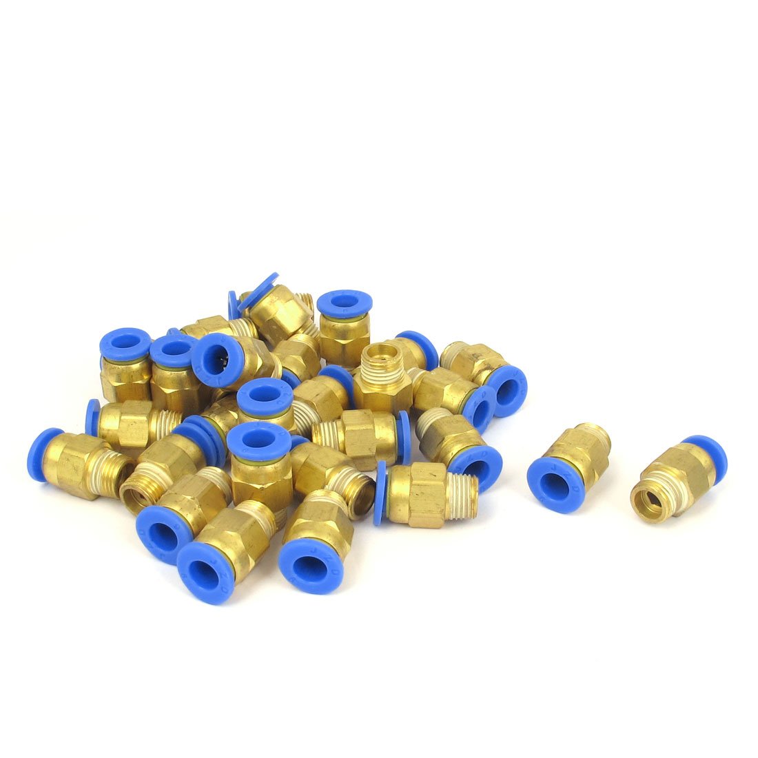 Sourcingmap 1/8BSP Male Threaded 6mm OD Tube Push in Quick Connect Fittings 30 Pcs