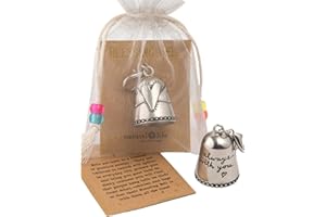 jiacaI Creative Blessing Bell Friends Are Angels Angels By Your Side Always with You Tiny Silver Metal Bell, Suitable Gifts for Friend or Loved One, Decorations for Vehicle/Door/Backpack/Key