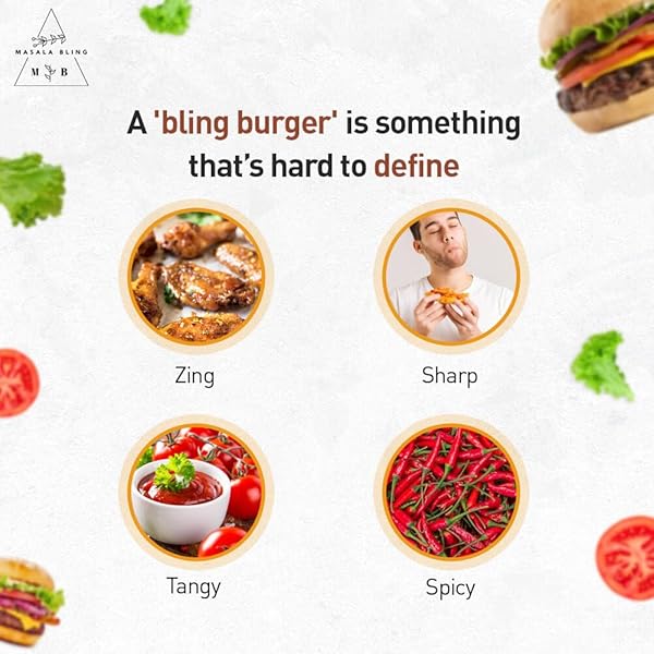 MASALA BLING BURGER & HAMBURGER SEASONING – 2.6 OZ | PERFECT SPICE BLEND FOR GRILLING CHICKEN, BAKING COTTAGE CHEESE (PANEER), MARINADES & MIX-INS