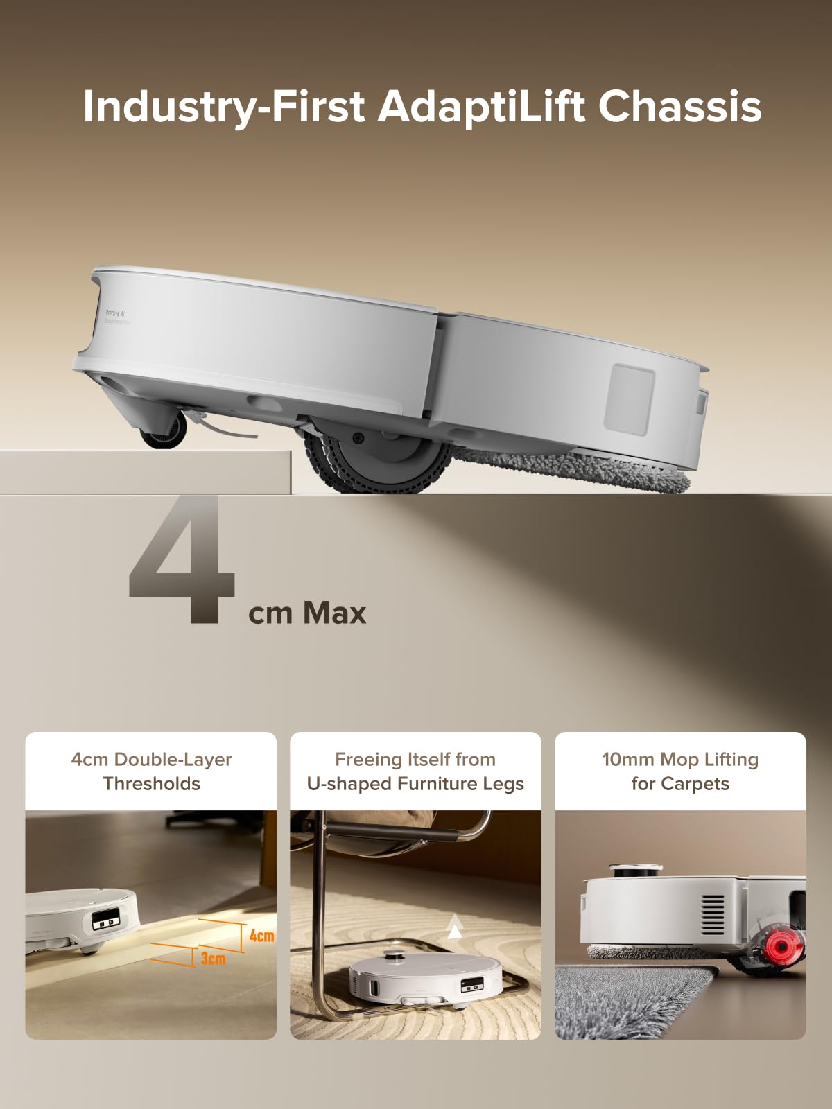 roborock Qrevo CurvX Robot Vacuum and Mop, 22,000Pa Suction, 3.14’’ Ultra Slim, Zero-Tangling Design, Reactive AI Obstacle Recognition, AdaptiLift Chassis, Auto Hot Water Mop Washing & Drying