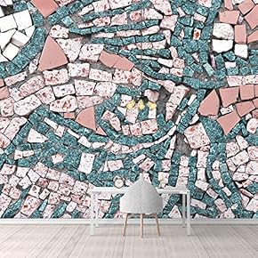 Wall Mural Realistic Rock Colorful Bricks Removable Self-Adhesive Large Wallpaper - 66x96 inches