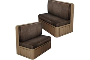 ANARACHON Leather Look RV Dinette Cushion Covers, Stretch Camper Cushion Slipcovers for Travel Trailer Couch RV Booth Seat, Replacement Camper Sofa Chair Protector (2 Backrest Cover & 2 Bench Cover,Brown)