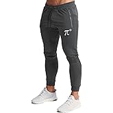 Wangdo Men's Joggers Sweatpants Gym Training Workout Pants Slim Fit with Zipper Pockets