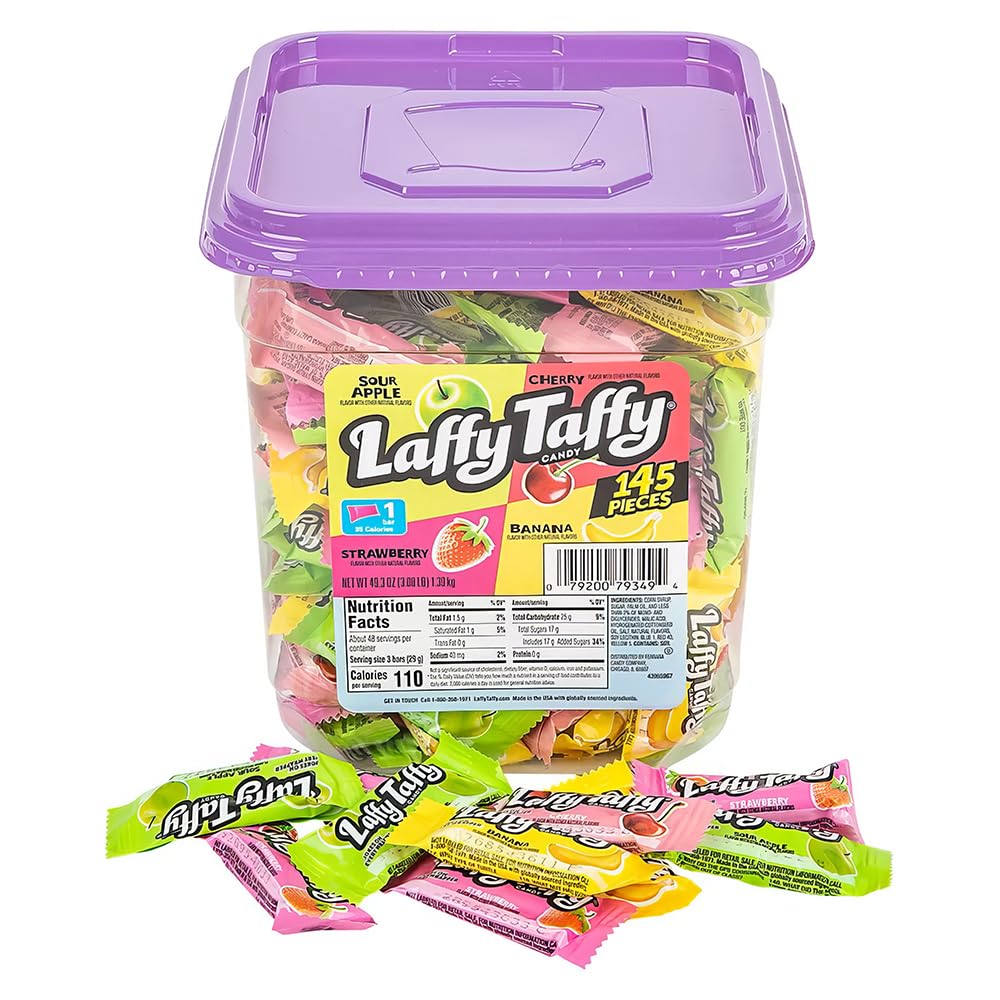 Laffy Taffy 028000993801 Assorted Candy Jar, 145 pieces