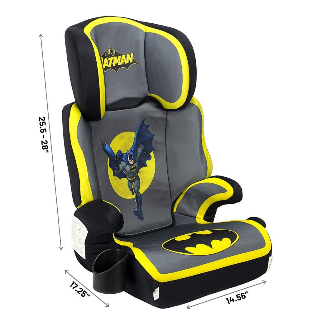 KidsEmbrace High Back Booster Car Seat, DC Comics Batman Black, Grey, Yellow