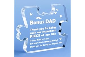 OCCDESIGN Bonus Dad Gifts from Daughter Son Birthday Step Dad Gifts Fathers Day for Step Father, New Dad, Daddy, Best Dad Ever Gifts Appreciation Gifts for Dad Acrylic Plaque Home Desk Signs