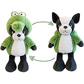 CASAGOOD Bulldog-Alligator Stuffed Animal French Bulldog Wearing Green Alligator Costume Plushies Dog Dressed as Cute Crocodile Plush Toys for Kids Stuffed Puppy Animals for Lover 13 Inch