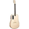 LAVA ME 4 Acoustic Electric Guitars Carbon Fiber Travel Smart Audio Guitar with 3.5 inch TouchScreen, HILAVA 2.0 System, Right-handed, FreeBoost 3.0, Airflow Bag (36INCH Soft Gold)