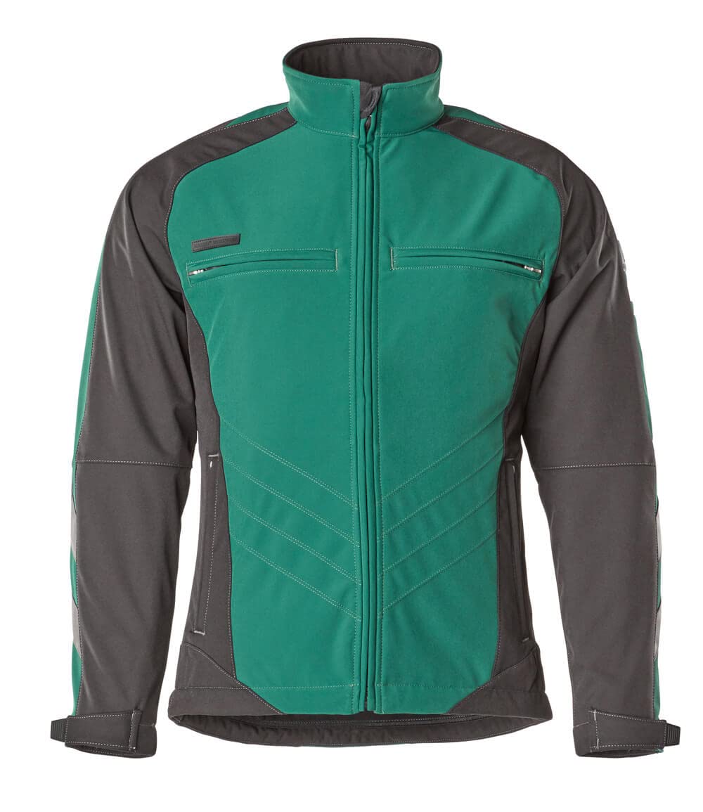 Mascot 12002-149-0309 Dresden Unique Fleece on Inner Side Water Repellent Softshell Jacket, Size L, Green/Black