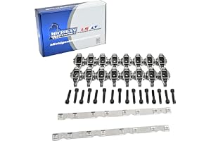 Michigan Motorsports LS1 Rocker Arms with Upgraded Trunnions Installed and Billet Stands - Fits 4.8L 5.3L 5.7L 6.0L LS Engines - Enhanced Valvetrain Performance and Durability - Set of 16