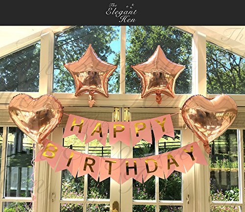 The Elegant Hen 45 Piece Ultimate Rose Gold Happy Birthday