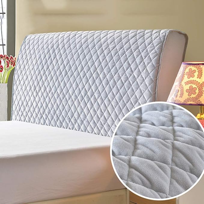 Headboard Cover Queen Size Dark Gray Bed Headboard Slipcover Protector