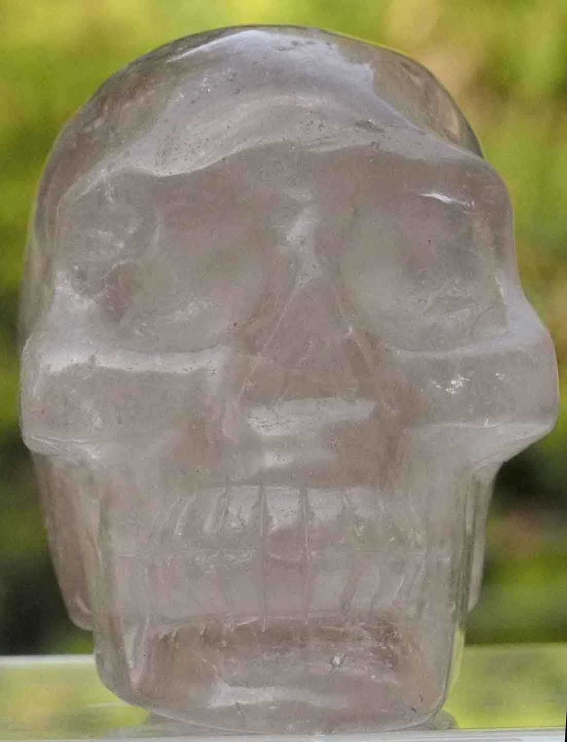 Smokey Quartz Skull Rock Crystal Carved Realistic Smoky Healing 3 1/2 Inch