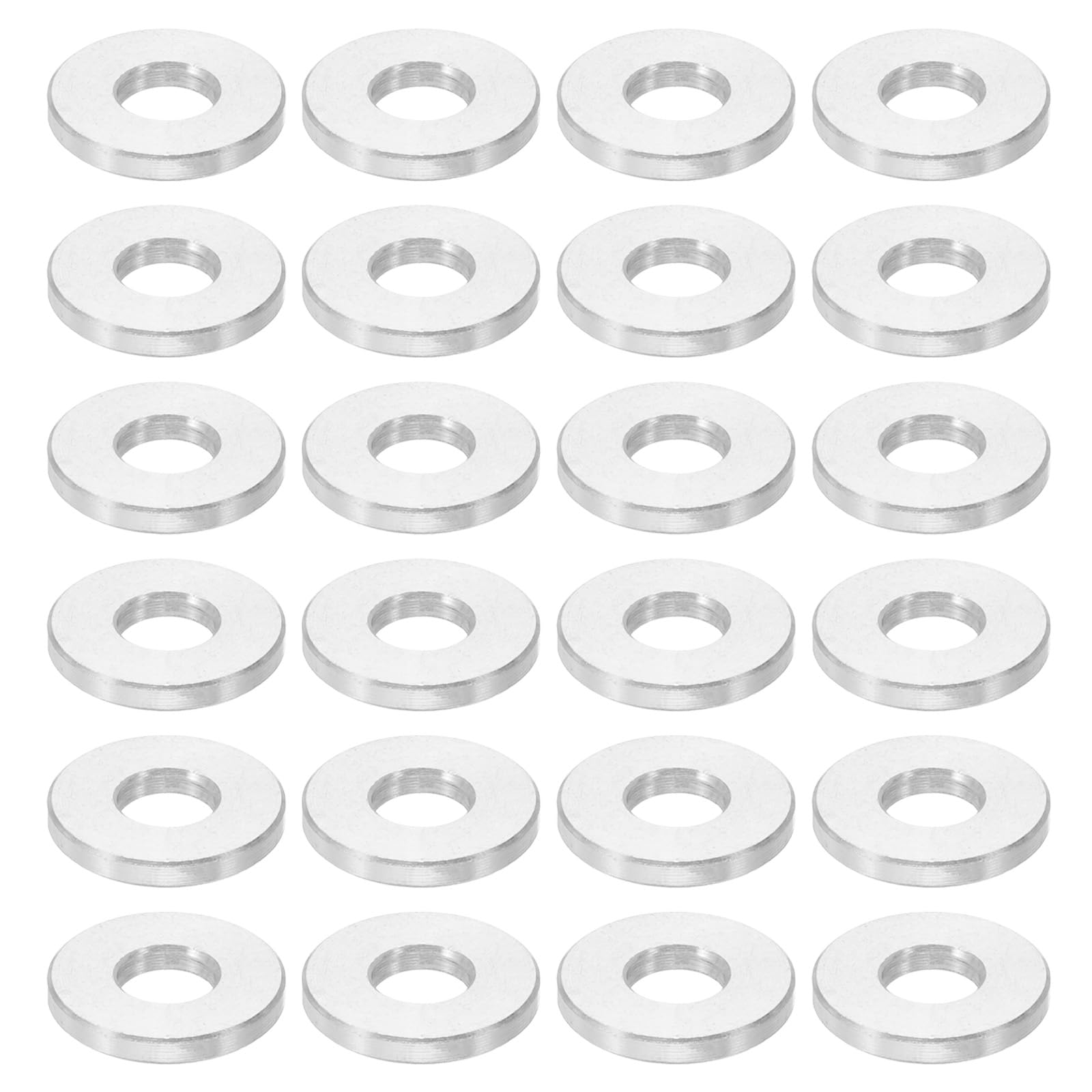 PATIKIL M6 Aluminum Spacers, 24 Pcs Metal Spacers Aluminum 6.2mm ID x 15mm OD x 2mm l Aluminum Spacer Screw Standoff Round for 1/4 or M6 Screw Bolts