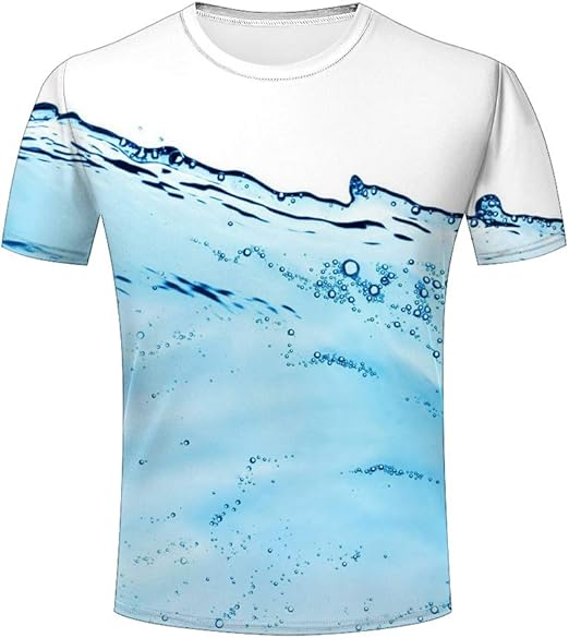 3D TShirts for Men Graphics Blue Water Unisex 3D TShirts Printed Casual Summer Top Tees