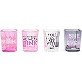 Silver Buffalo Mean Girls Quotes Mini Shot Glasses, Set of 4 | Home Barware For Liquor and Beverages | Each Holds 2 Ounces