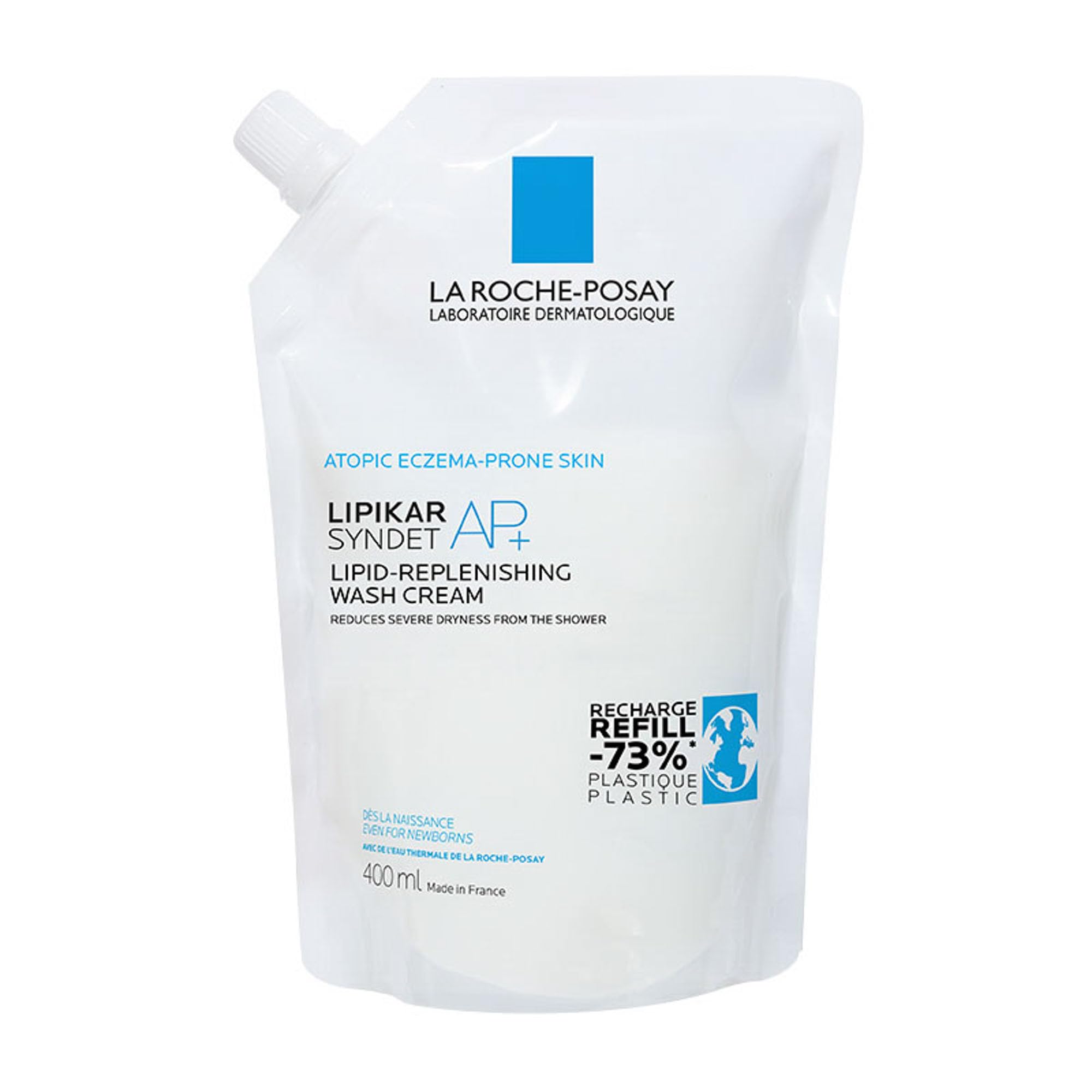 La Roche-Posay Lipikar Syndet AP+, Refill Pouch, Eco Cream Wash, Niacinamide, Shea Butter, For Very Dry Eczema Prone Sensitive Skin, Sustainable Refill, 400ml