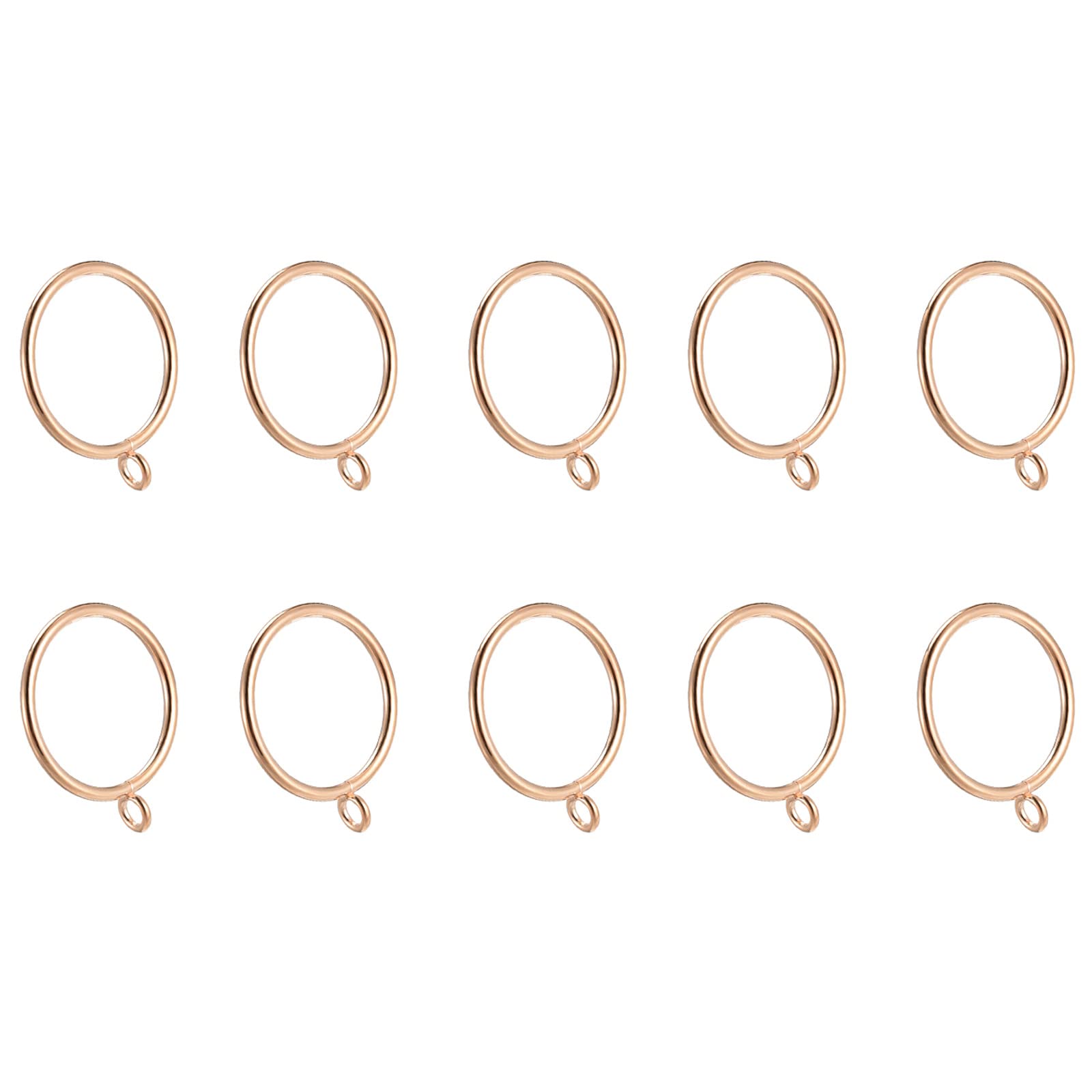 METALLIXITY Curtain Rings, (2.17 Inch) 16Pcs, Metal Drapery Hanging Ring with Eyelets - for Household Window Door Rods, Gold Tone