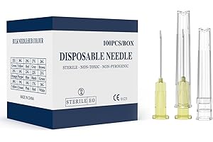 AHHKZT 30 Gauge 0.5 Inch Needle, Individually Wrapped, 100 PCS Luer Lock Needles Industrial Dispensing Accessories(30G 0.5-Inch)