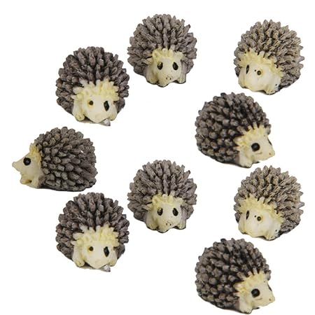 Electomania 10 pcs Miniature Dollhouse Bonsai Fairy Garden Landscape Hedgehog Decor (Polychromatic)