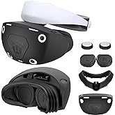 VR Protector Set for PlayStation VR2: Silicone PSVR2 Headset & Face Cushion Cover, Lens Dust Cover & 2 Pack Controller Thumb Grips for PS5 VR Vita Accessories - Sweatproof & Washable