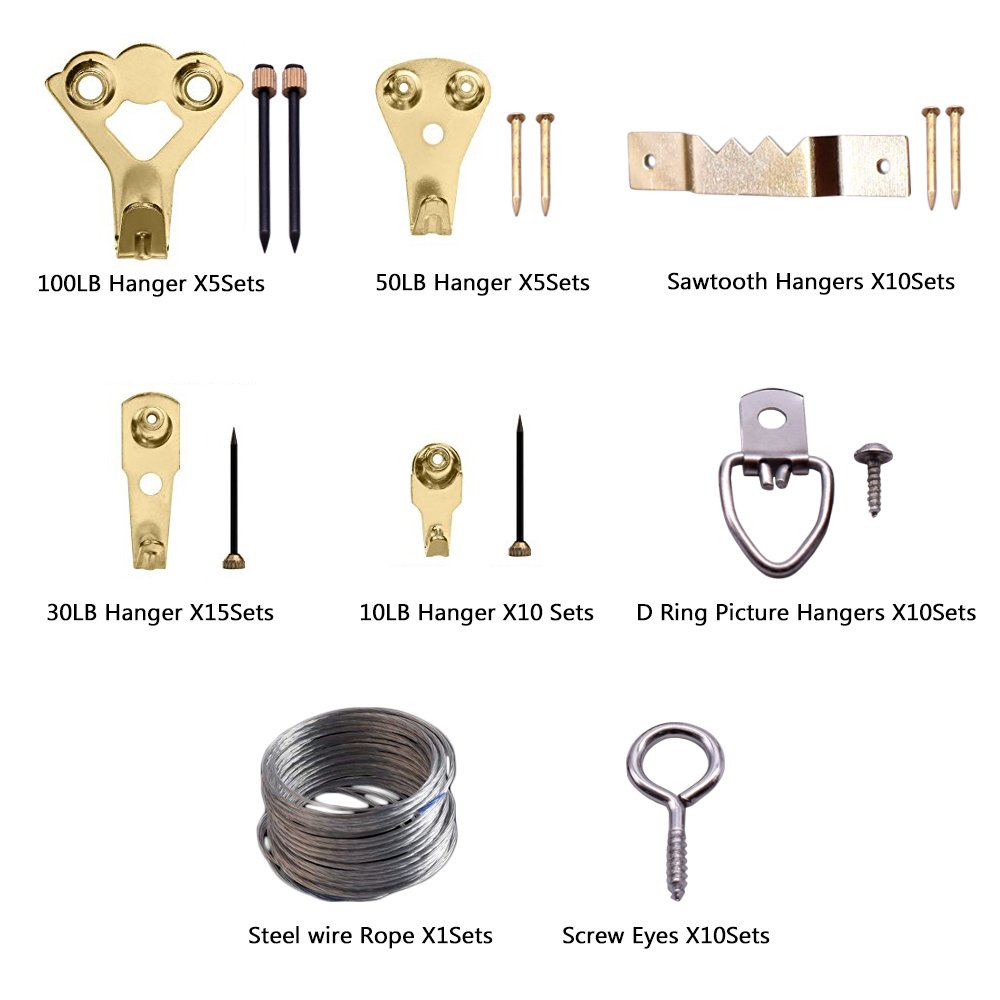 Professional Picture Hangers Holds 5100 lbs Sevrwell 141 Piece