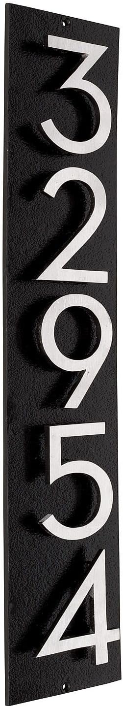 Address Signs - Montague Metal Products Floating Modern 3‘’ Number Vertical Address Plaque-Assembled-Address Sign-House numbers sign-Aluminum-Easy to Install-Vertical-5 Digit