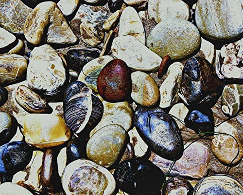 Urban Natural Designs Beach Rocks I Original Handmade Artwork Solid Wood