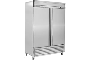 Maxx Cold MXSR-49FDHC Commercial Reach-in Refrigerator Freestanding 2-Door, with Heavy Duty Shelves Digital Controls and Automatic Defrost, Stainless Steel