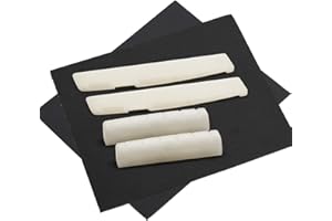 SAPHUE 6 String Acoustic Guitar Bone Bridge Saddle and Nut Made of Real Bone Pack of 2 Sets 4pcs(2 set Acousitc Bone Saddle and Nut)