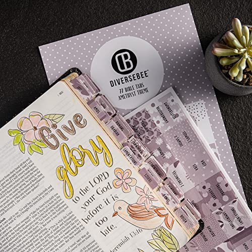 DiverseBee Laminated Bible Tabs (Large Print, Easy To Apply), Bible Study Journaling Supplies