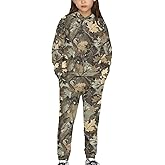Frymappies Girls Fall 2 Piece Outfits 5-12Y Kids Graphic Hoodie Sets Long Sleeve Hooded Sweatshirt and Sweatpants Sets