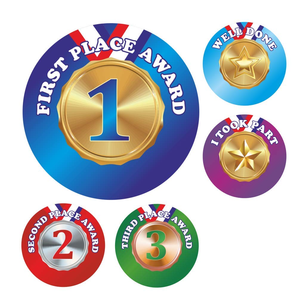 School Stickers Sports Day Metallic Medals Stickers
