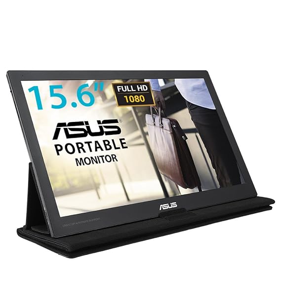 Asus MB169C+ 39,6 cm (15,6 Zoll) Monitor (USB Type C, 5ms Reaktionszeit, Full HD) schwarz