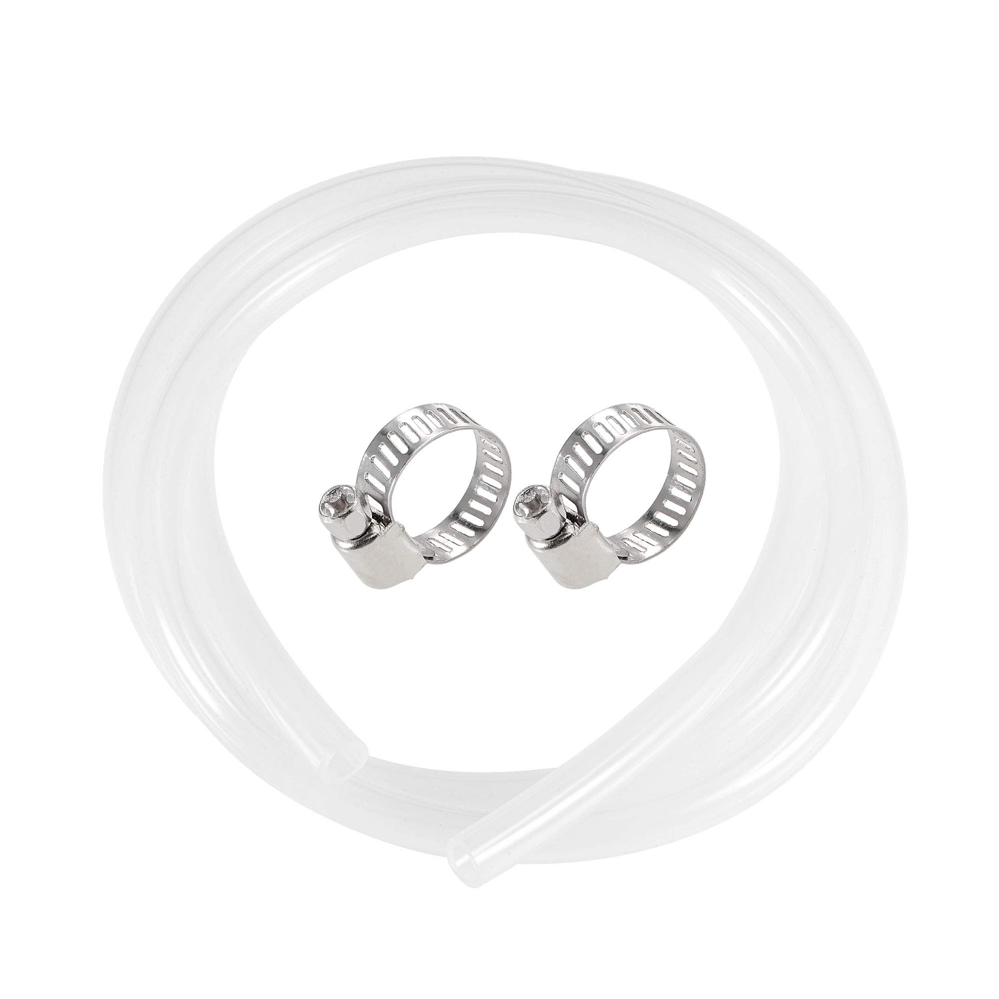 sourcing map Silicone Tubing 8mm ID 12mm OD 1.5m Silicone Rubber Tube Air Hose Water Pipe Clear with Clamps