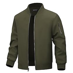 WULFUL Men's Bomber Jacket Lightweight Casual