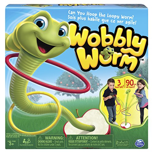 Spin Master Games Wobbly Worm, Ring Toss Game for Kids Aged 3-5, (2-3 Players)