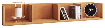 VCM Wandregal Regal Hängeregal Wandboard Hängeboard Bücherregal Sammlerregal Holz Buche 15 x 97 x 17 cm 'Honsa'