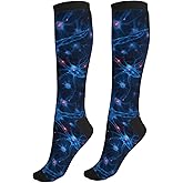 Mshutbna Compression Socks Knee High Circulation Support Socks For Women Men Athletic Running Work Hiking Cycling Travel