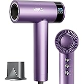 KNKA Hair Dryer, 1500W High Speed Blow Dryer with 4 Temps & 3 Speeds, Fast-Drying Negative Ionic Hair Dryer for Women, 110,000 RPM Hairdryer Low Noise with Nozzle for Home Travel Salon, Purple