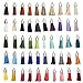 KeyZone 100 Pieces 50 Colors 40 mm Faux Suede Tassel Pendants with Caps for Key Chain Cellphone Straps DIY Accessories