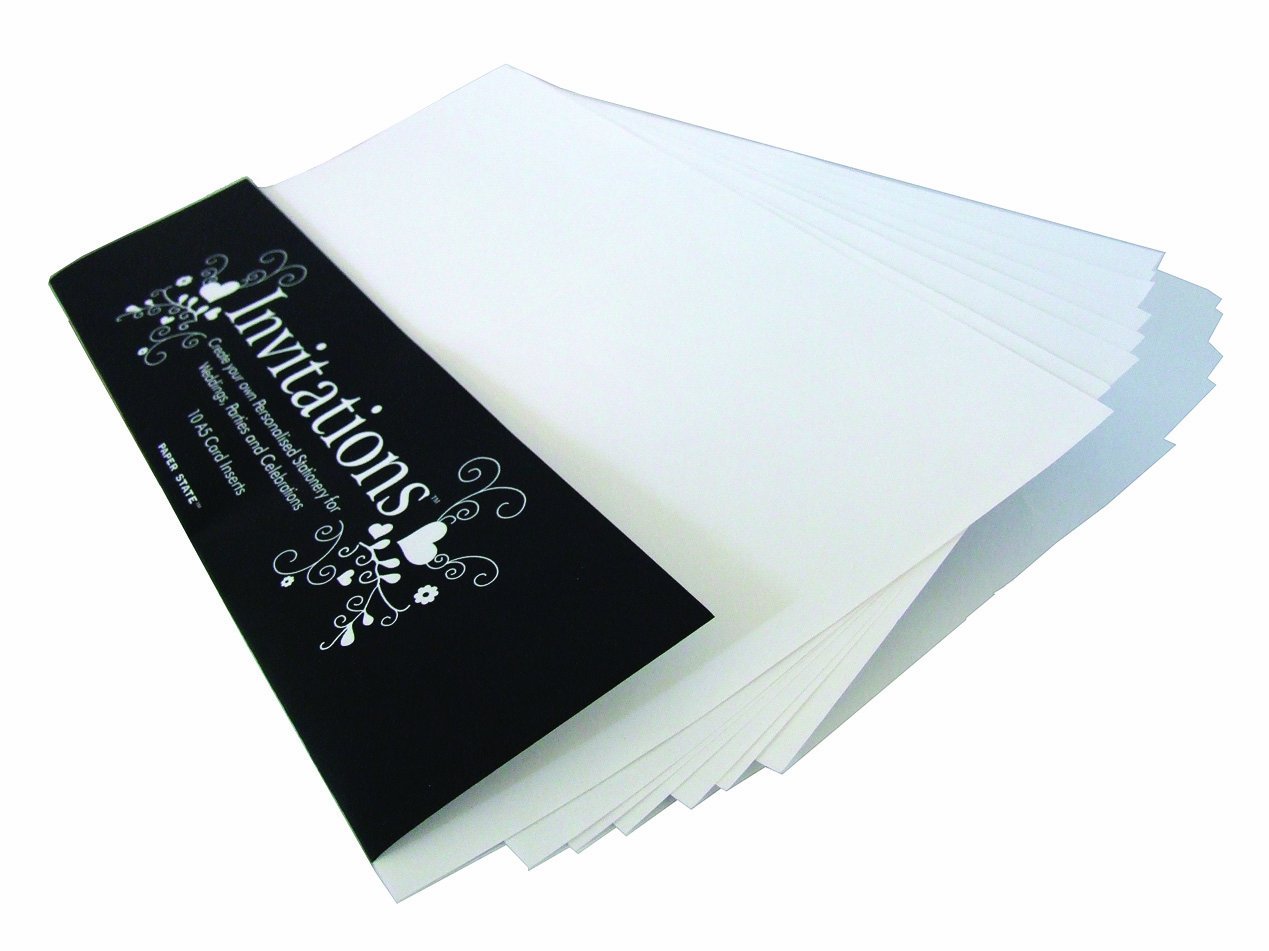 Paper State Invitations A5 Card Insert - White (10 Sheets)