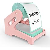 Vazioyar Thermal Label Holder for Rolls and Fan-Fold Labels, Sticker Roll Holder Work with Desktop Label Printer, Label Stand Shipping Supplies for Home Office(Pink)