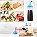 Condiment Squeeze Bottles Food Grade Polypropylene Condiment Bottles with Built in Cap for Ketchup Mustard Mayo Hot Sauces and More (blue+pink)