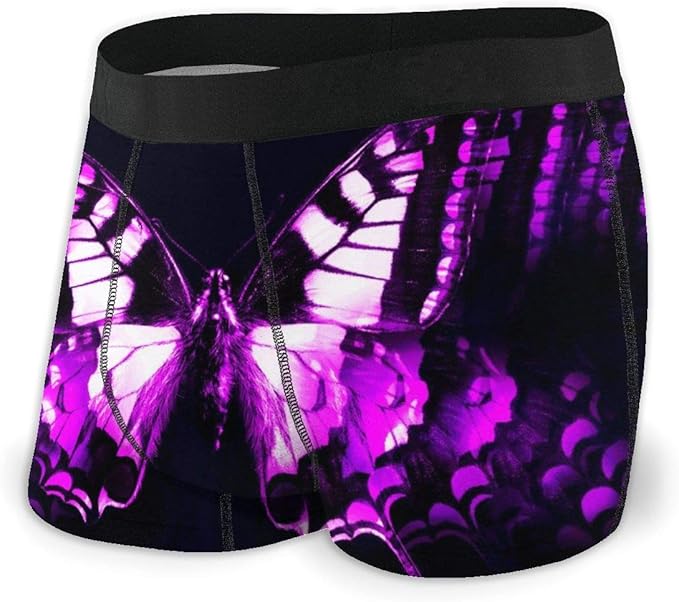 Kimisoy Animated Beautiful Purple Butterflies Underwear for Men