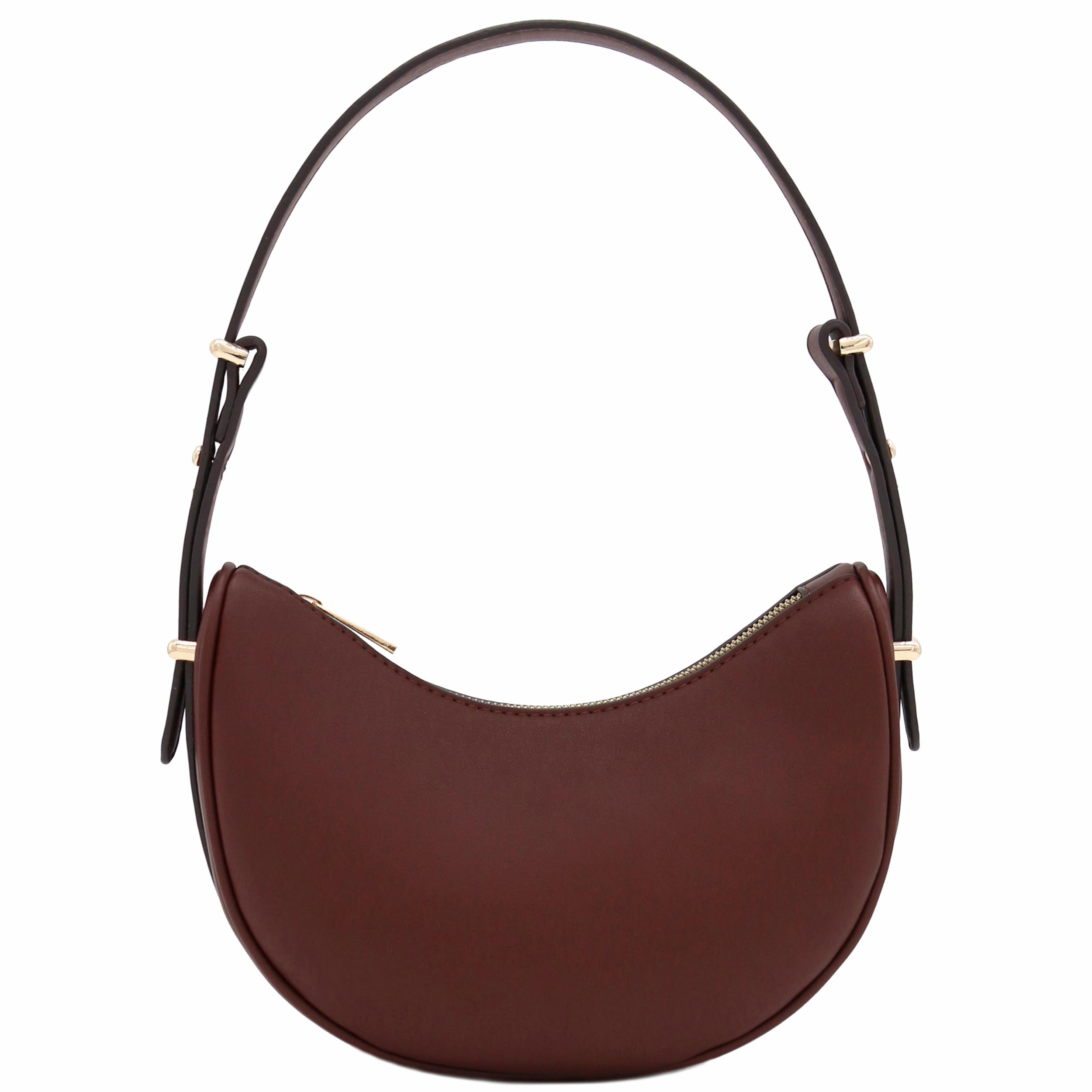 Small Crescent Smooth PU Leather Armpit Shoulder